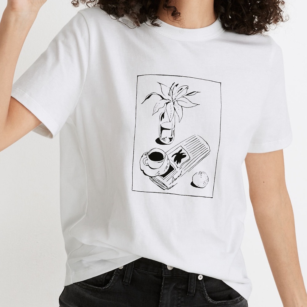 Madewell x Andrea Smith morning sketch graphic tomboy tee